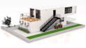 create 3d container office design, shipping container, micro home, cabin style