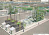 revitalize mini modular oil refinery, industrial 3d rendering, logistic center