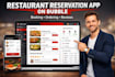 develop bubble restaurant reservation app with reservation, ordering, reviews