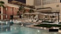 design modern backyard landscape with realistic 3d rendering