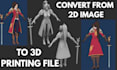 convert 2d image to 3d model 3d printable anime figure, 3d toys and miniatures