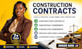 draft construction contracts, subcontracts, legal doc, and contractor agreements
