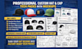 create custom hat and cap tech pack with mockup for snapback, trucker and fitted
