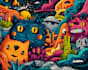 design vibrant graffiti style digital illustrations