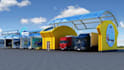 build 3d car wash design, auto car wash, smart car wash, car clearing facility