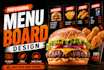 design modern digital menu board for restaurant tv screen fast food menu