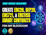 create erc20, bep20, erc721, and erc1155 smart contracts for any blockchain