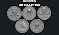make high quality file for 3d model stl file 3d coin printing 3d coin design