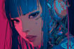 make cyberpunk illustration anime for poster music
