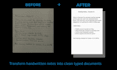 type handwritten notes fast