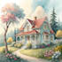 do a watercolor house illustration