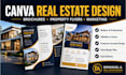 design modern canva real estate brochures and marketing flyers