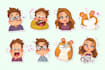 create cartoon sticker, emoji, emoticon and characters