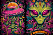 create amazing psychedelic, trippy, weed, alien design