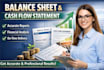 prepare balance sheet income statement and cash flow