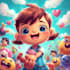 draw a cute and funny cartoon illustration