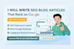 write SEO blog articles and website