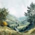 draw a watercolor landscape illustration