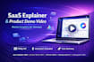 create saas explainer and product launch video with motion graphics for startup