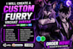 create custom furry, vrchat avatar, 3d vtuber for quest and PC