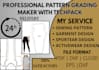 create digital sewing pattern grading for clothing and dress in pdf format
