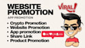 do website promotion share link, app crypto to 100m audience