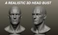 sculpt realistic 3d head 3d bust model, 3d face model for 3d printing