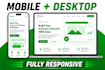 create responsive HTML landing page