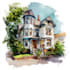 watercolor a house portrait