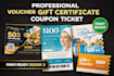 design professional rack card, voucher, gift certificate, coupon ticket