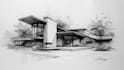 create a high quality architectural hand drawn sketch