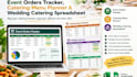 create event orders tracker, catering menu planner, wedding catering spreadsheet
