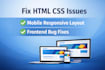 fix HTML CSS bugs and make your website responsive