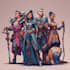 draw dnd character and dnd party illustration