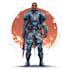 design space warrior sci fi character illustration