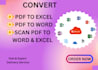 convert pdf to excel and word