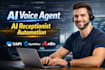 build ai voice agent, ai receptionist using vapi, synthflow and n8n automation