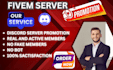 promote your gaming server fivem, rust, minecraft, discord server promotion