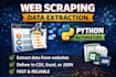 do web scraping and data extraction using python selenium and beautifulsoup