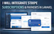 integrate stripe payments, subscriptions and webhooks in laravel