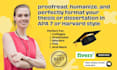 proofread, humanize, format your thesis or dissertation in apa 7 or havard style