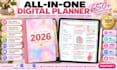 etsy digital planner etsy digital products hyperlinked planner etsy seo journal