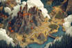 create event, tourist, and fantasy map illustration