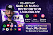 develop saas ai music distribution app, ai music sharing app, ai artiste app