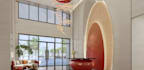 revitalize3d lobby interior,commercial space render,waiting lounge layout design