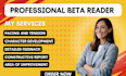 manuscript critique beta reader fiction fantasy  beta reader novel beta reader