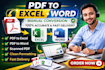 convert PDF to excel or word manually