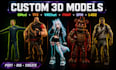 create custom gmod model, tf2, lf4d2, fnaf, vrm vrchat avatar, port 3d sfm model