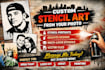 create custom stencil art, graffiti stencil, or silhouette portrait