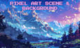 create custom pixel art environment, background, landscape, scene and animation